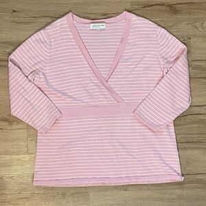 Y2K Plus Size Jones NY Pink Striped Top